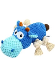 Plush Pet Swimming Hippo Dog Toy - 2pc