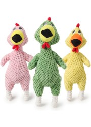 Plush Pet Singing Hens Dog Toy Multicolor - 3pc