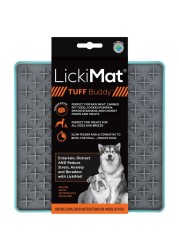 Lickimat Tuff HeavyDuty Buddy Dog Slow Feeder Lick Mat Boredom Anxiety Reducer Perfect for Food Treats Yogurt or Peanut Butter Fun Alternative to a Slow Feed Dog Bowl Turquoise