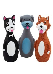 CHIWAVA 3 Pack 5.7 Inch Squeaky Latex Dog Toys Standing Stick Dog Dog Toy Puppy Fetch Interactive Play for Small Dogs