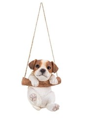 Hi-Line Gift Ltd, Hanging Pet Pals Jack Russell Terrier Puppy, 5-inch Height, Indoor Outdoor Statue Figurine