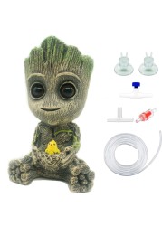 AnxunJim Aquarium Groot Air Bubbler Decorations Fish Tank Air Stone Set