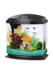 Aqueon LED MiniBow Small Aquarium Fish Tank Kit with SmartClean Technology, Black, 2.5 Gallon