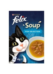 Purina Felix Soup Fish Selection Cat Wet Food, 48g Pack of 6