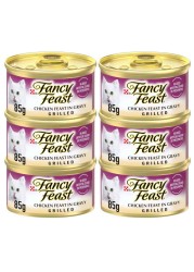 Purina Fancy Feast Grilled Chicken Feast in Gravy Wet Cat Food Can, 85g Pack of 6