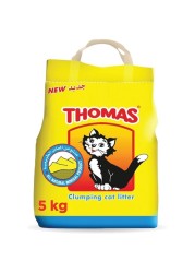 Thomas Cat Litter, Natural Minerals Litter Sand, This Cat Litter Clumping and Highly Absorbent Nature Will Ensure Your Cat Will Come Back to its Cat Litter Box with Comfort, Bag of 5kg