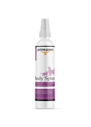 Prime Paws Body Spray for Dogs and Cats Long Lasting Cat Cologne Odor Eliminator Dog Spray Deodorizer Perfume for Grooming Reducing Static Sweet Pea Vanilla Scent 8 oz White PRIM1048