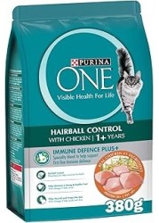 PURINA ONE&reg; Hairball Control with Chicken, 1+ Years 380g