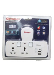 Oshtraco T Shape Socket With 2 Way USB Charger And 18W Power Delivery