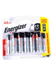 Energizer Max AA Alkaline Battery Multicolour Super Saver 12