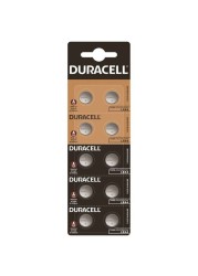 Duracell AG13 LR44 (A76) Alkaline 1.5V Batteries - 10 Pieces