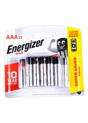 Energizer Max AAA Alkaline Battery Multicolour Super Saver 12