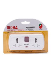 2-Way T-Socket Power Extension White