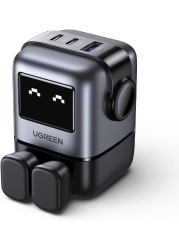شاحن UGREEN RG 65W USB C 3 أنواع C محول طاقة لأجهزة MacBook/HP/Dell/Lenovo وiPhone 15 Pro Max وGalaxy S24 Ultra وSteam Deck-أسود