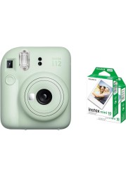 Fujifilm Instax Mini 12 Instant Camera - Mint Green + 2 Pack Film