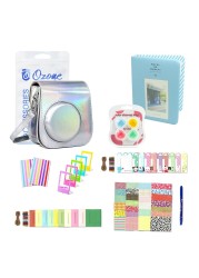 O Ozone - Fujifilm Accessories, Instax Mini 11 Case PU Leather with Strap - Silver, Blue Album