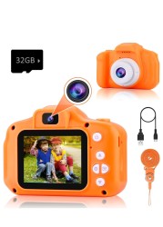 Radiotronics Upgrade Toddler Camera Children Video Camcorder,Kids Digital Selfie Camera Toys with 32GB SD Card for 3 4 5 6 7 8 9 Year Old Girls and Boys