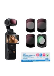 JJC 4-Pack Magnetic ND Filter &amp; CPL Filter Set for DJI OSMO Pocket 3 Creator Combo, ND16 ND64 ND256 Neutral Density &amp; Circular Polarizing CPL Filter Kit, Multi-Coated HD Optical Glass Aluminum Frame