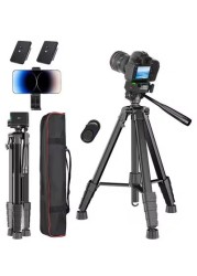 Camera Tripod DSLR Camera Tripod With Plates For Lightweight Video Tripod Stand For Travelling Phone Tripod With Fluid Head Phone Holder Wireless Remote Max Load