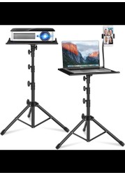 Radiotronics Projector Stand,Laptop Tripod Stand Adjustable Height up to 47.2 Inch with Gooseneck Phone Holder, Portable for Outdoor Movies-Detachable Computer DJ Racks Holder Mount
