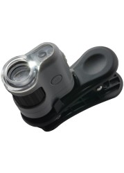 Carson MicroMini 20x LED Lighted Pocket Microscope with Builtin LED and UV Flashlight and Universal Smartphone Digiscoping Adapter Clip MM380