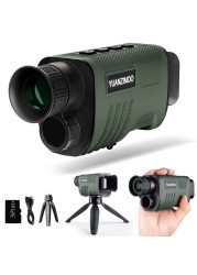 Night Vision Monocular Digital Infrared Monocular Telescope for 100% Darkness with 8X Zoom 2000mAh Rechargeable Battery Upgrade Tripod 32 GB SD Card &amp; Card Reader, for Adult Hunting Camping Green