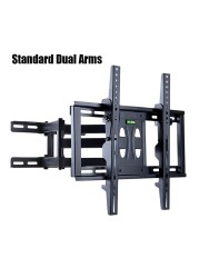 Generic-Dual arms Monitor Arm Television Screw Bracket Multi-directional Motion 26&#39;&#39;-55&#39;&#39; 22&#39;&#39;-50&#39;&#39; LCD LED Monitor Holder Arm Mount Bracket Loading 30-45kg Easy Installtion