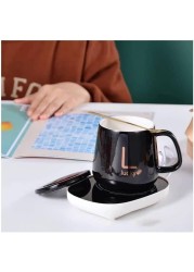 FITTO Coffee Mug Warmer with Mug, Electric Mug Warmer for Desk with Auto Shut-Off – Perfect for Keeping Coffee, Tea, Milk Warm, Compact Design, Includes Cup & Spoon – Ideal Gift for Home & Office