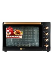 AFRA Electric Oven Toaster, 45L, 2800w Convection Rotisserie &amp; Oven Lamp, 4 Knobs Tray, Rack, Handle, 7-Functions Control, Adjustable Thermostat 70 To 250C, AF-4517OTBK, 2-Year Warranty