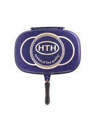 Non-stick pan fried steak artifact double-sided pressure cooker light oil and less smoke (32CM, blue)