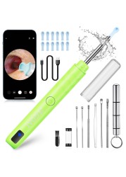 Ear Wax Removal Tool Camera 1296P HD Scope and 6 LED Lights Ear Cleaner Kit Earwax Removal with Camera Earwax Remover Tool with 12 Spoon Neon Green