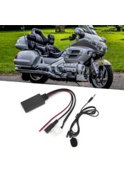 DC 12V Car Audio Cable AUX Bluetooth 5.0 Adapter, Auto Audio Adapter Replacement for Honda Goldwing GL1800