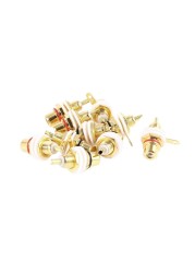 uxcell 10 Pcs RCA Plug Female Jacks Panel Mount RF Connector, Nickel Gold Plated Chassis Amplifier AudioTerminal Lotus Head Socket Plug Bulkhead Adapters