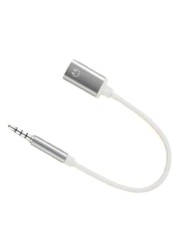 Silver 3.5mm Male to TypeC Female Audio Cable Cord 3.5mm Analog Cable Type-C Converter Earphone Adapter Compatible with MP3 Players, CD Players,Stereo Jack Cables Laptops, Tablets,Cables