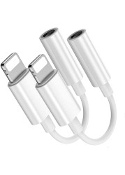 [Apple MFi Certified] Lightning to 3.5 mm Headphone Jack Adapter, 2 Pack Earphone Audio Jack Aux, Dongle Cable Compatible with iPhone 13/12/11 Pro/XR/XS Max/X/8/7 Support All iOS&amp; Music Control
