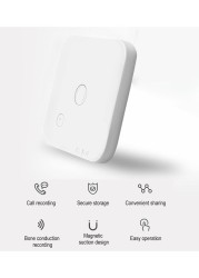 Yeasha,Smart Voice Recorder Voice Activated Recorder With App Microfono Espia Phone Recording Device Bone Conduction Sensing Recording Wireless Data Transmission For Meeting Lectures Interview