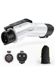 SYNCWIRE Tesla to J1772 Adapter for J1772 PHEVs &amp; EVs, 48A/250V AC, Compatible with Tesla High Powered Connector, Destination Charger, and Mobile Connector - White