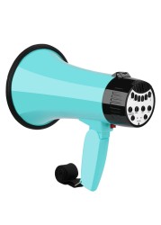 MGROLX 20W Megaphone Bullhorn Bull Horn Loud Speaker with Bluetooth Mega Phone Built-in Siren &amp; Whistle Plus Recording funcation Voice Changer for Adults, Kids, Party Games and Outdoor (Teal)