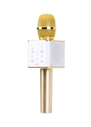 Generic Bluetooth Condenser Portable Karaoke Microphone Gold/White