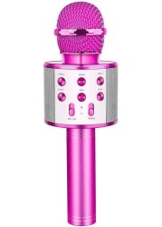 Limitless Wireless Karaoke Microphone with Bluetooth & Voice Effects – Noise Reduction, High-Quality Sound, Fun for Kids – Portable Karaoke Machine with 4 Sound Modes & 360° Surround Sound-Pink