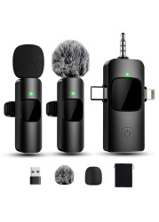 SoPrii 4 in 1 Mini Microphone Wireless Lavalier Microphone for iPhone Android Computer Laptop Camera USB-C,2.4G Ultra-Low Delay,Noise Reduction,Double Lapel Microphone for YouTube TikTok Vlog