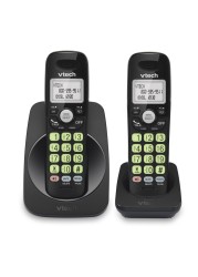 VTech New VG13121 DECT 60 2Handset Cordless Phone Bluetooth Connection BlueWhite Display Big Buttons Full Duplex Speakerphone Caller ID Easy Wall Mount 1000ft Range Black