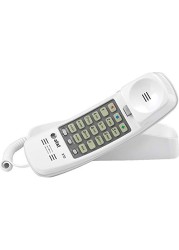 ATT 210 Basic Trimline Corded Phone No AC Power Required WallMountable White