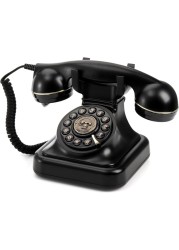 Black Vintage Retro Telephone, Classic Old-Fashioned Landline Phone with Rotary Dial, Vintage Decorative Telephone for Home and Office D&eacute;cor