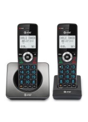 AT&amp;T GL2101-2 DECT 6.0 2-Handset Cordless Home Phone with Call Block, Caller ID, Full-Duplex Handset Speakerphone, 2&quot; White Backlit Display, Lighted Keypad (Graphite &amp; Black)