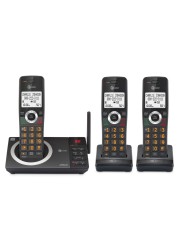 AT&amp;T 3-Handset Expandable DECT 6.0 Cordless Home Phone with Large Display, Big Buttons, Answering Machine, Smart Call Blocker, Long Range, Caller ID, Speakerphone, Intercom: CL82318 (Charcoal Black)