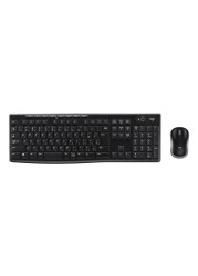Logitech Wireless Arabic Keyboard And Mouse Combo MK270 Black