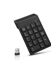 Number Pad Wireless 18 Key Numeric Keypads Numpad 2.4GHz Mini USB Receiver Portable Silent Financial Accounting Wireless Numeric Keyboard Extensions for Laptop, Desktop, Surface pro, Notebook, PC