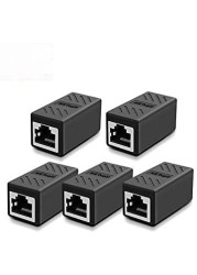 trong Shielded 8p8c RJ45 Coupler, Ethernet Cable Adsl Extension Jointer Adapter Connector, Inline LAN Female to Female Extender Plug Compatible with Cat7 Cat6 Cat5e Cable (5-PACK)