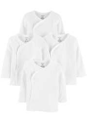 Carters Baby Boys 4-Pack Cotton Kimono Tees (nb), white
